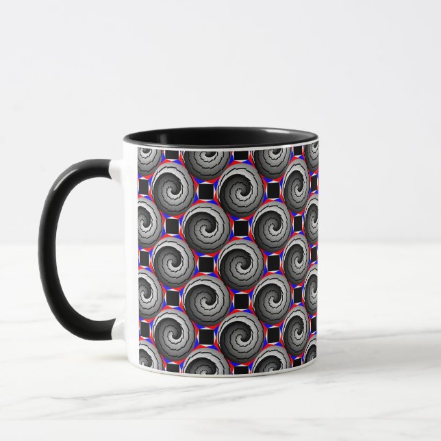 Double Yin Yang Spiral von Kenneth Yoncich Tasse (Links)