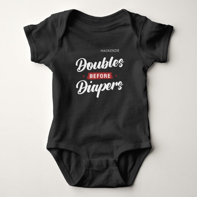 Doubles Before Diapers Dark Baby Strampler (Vorderseite)