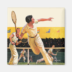 Doubles Tennis Match Magnet