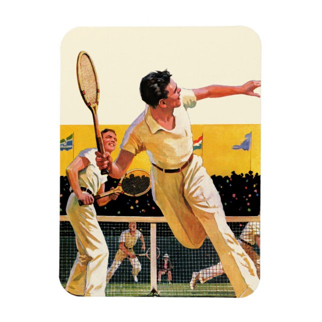 Doubles Tennis Match Magnet (Vertikal)