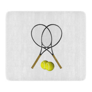 Doubles Tennis Sport Theme Glass Schneidebrett