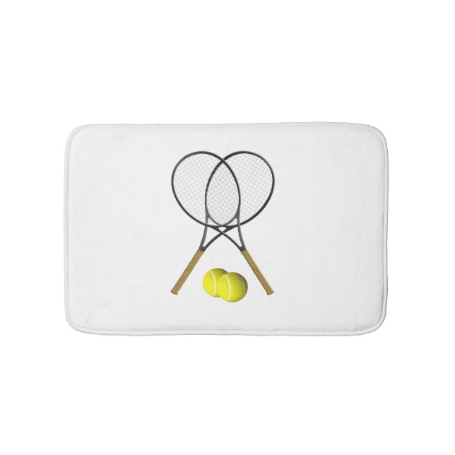 Doubles Tennis Thema Sport Badematte (Vorderseite)