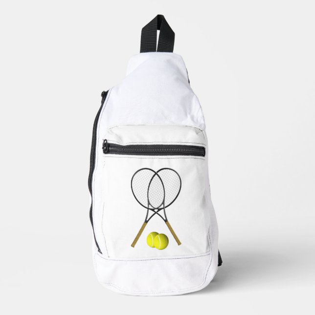 Doubles Tennis Thema Sport Crossbody Bag (Vorderseite)
