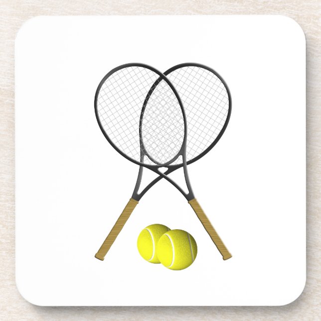 Doubles Tennis Thema Sport Getränkeuntersetzer (Vorderseite)