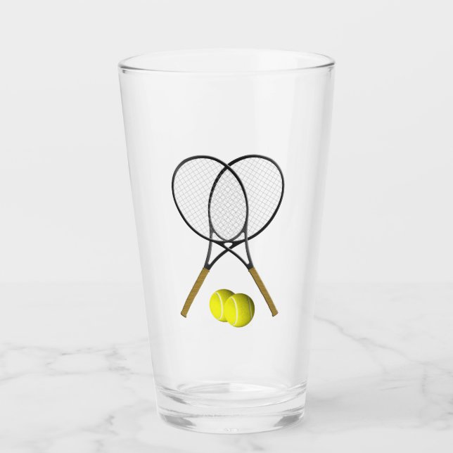Doubles Tennis Thema Sport Glas (Vorderseite)