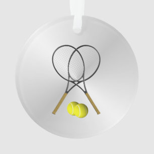 Doubles Tennis Thema Sport Silver Ornament