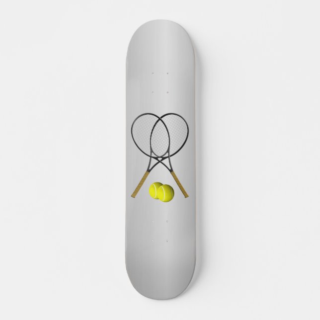 Doubles Tennis Thema Sport Silver Skateboard (Vorne)