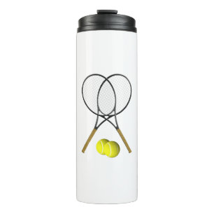 Doubles Tennis Thema Sport Thermosbecher