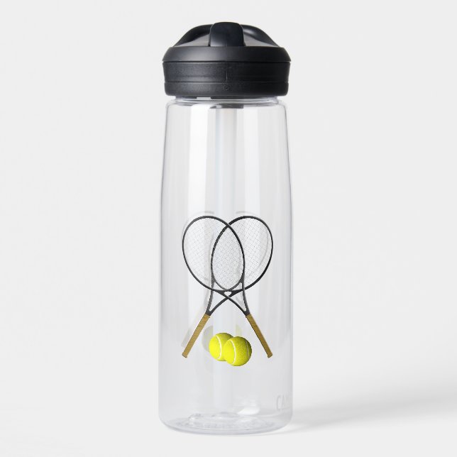 Doubles Tennis Thema Sport Trinkflasche (Vorne)