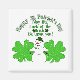 Doubly Lucky Snowman Magnet