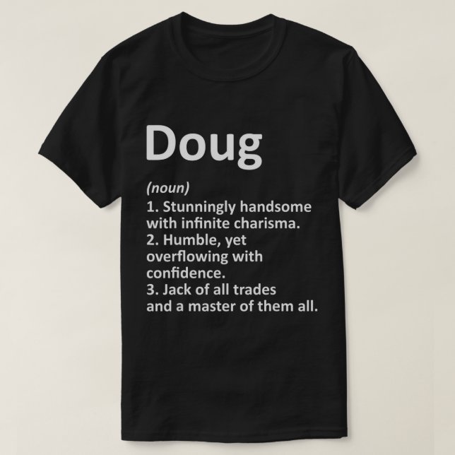 DOUG Definition Personalisiert Name Funny Birthday T-Shirt (Design vorne)