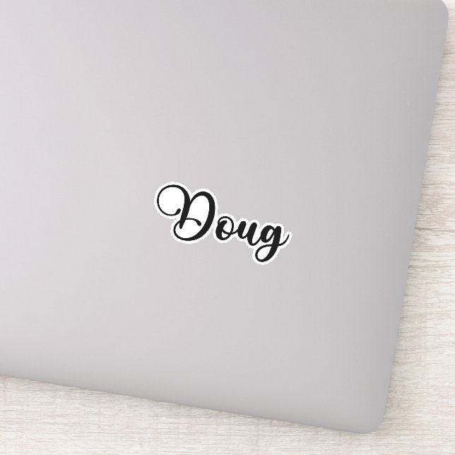 Doug Name - Handgeschriebene Kalligrafie Aufkleber (Detail)