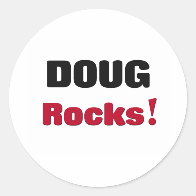 Doug Rocks Runder Aufkleber (Vorderseite)