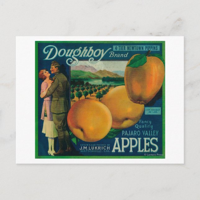 Doughboy Apple Crate LabelWatsonville, CA Postkarte (Vorderseite)