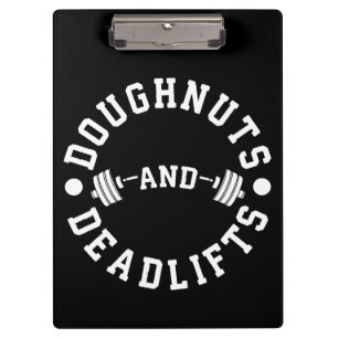 Doughnut and Deadlifts - Carbon - Funny Workout Klemmbrett