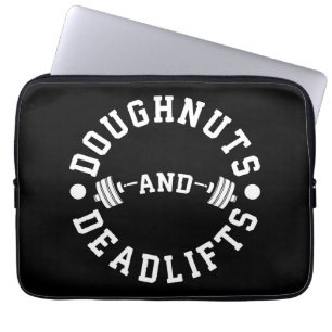 Doughnut and Deadlifts - Carbon - Funny Workout Laptopschutzhülle