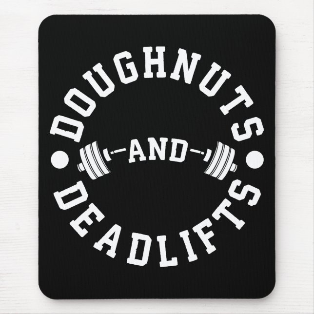Doughnut and Deadlifts - Carbon - Funny Workout Mousepad (Vorne)
