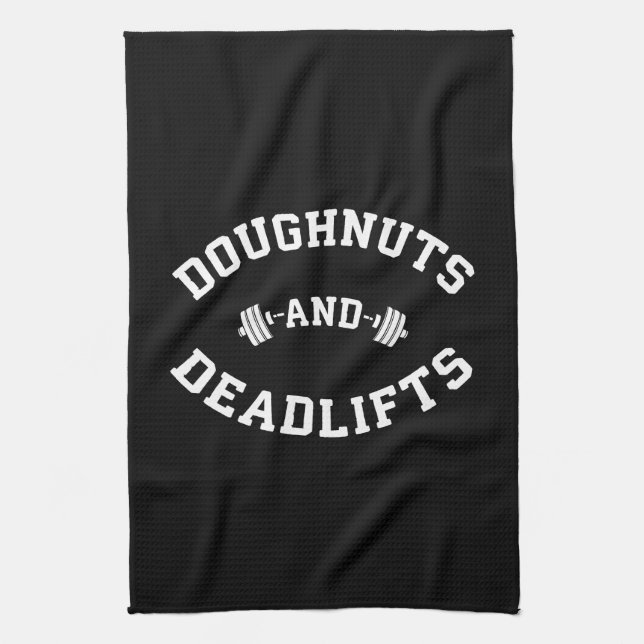 Doughnut and Deadlifts - Funny Gym Workout Handtuch (Vertikal)