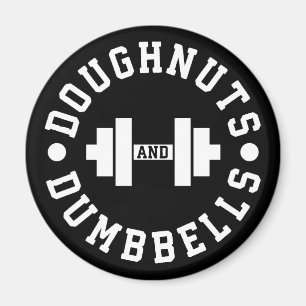 Doughnut and Dumbells - Carbon - Funny Workout Magnet