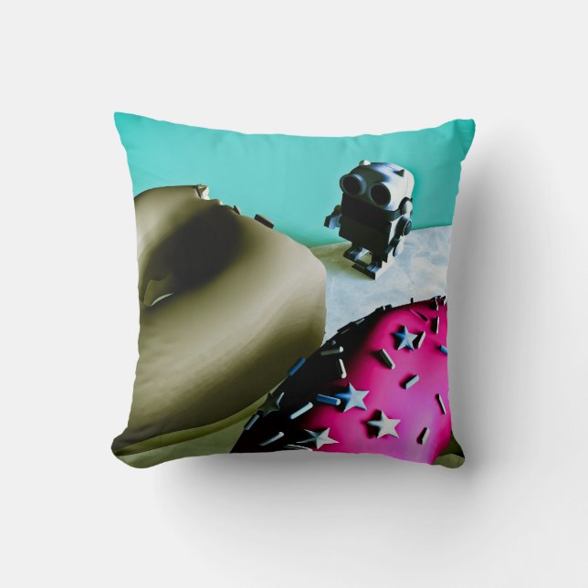 Doughnut and Toy Robot 02 American MoJo Pillows Kissen (Vorderseite)
