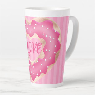 Doughnut Lover Pink Latte Tasse