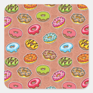 Doughnut Quadratischer Aufkleber