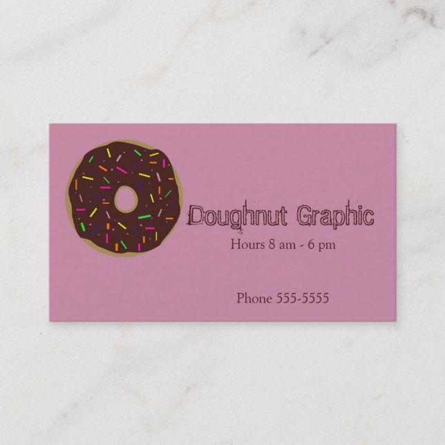 Doughnut Sprinkles Sweet Pink Chocolate Mattiert Visitenkarte (Vorderseite)