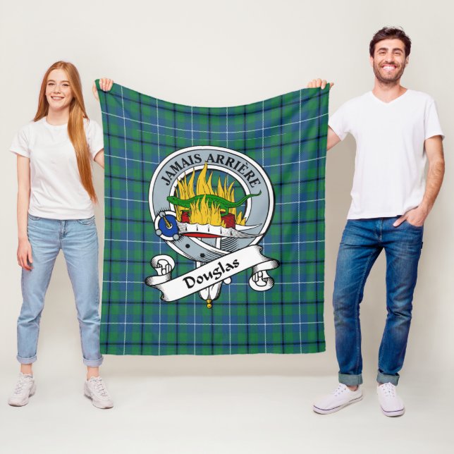 Douglas Ancient Clan Abzeichen Tartan Kariert Fleecedecke (Beispiel)