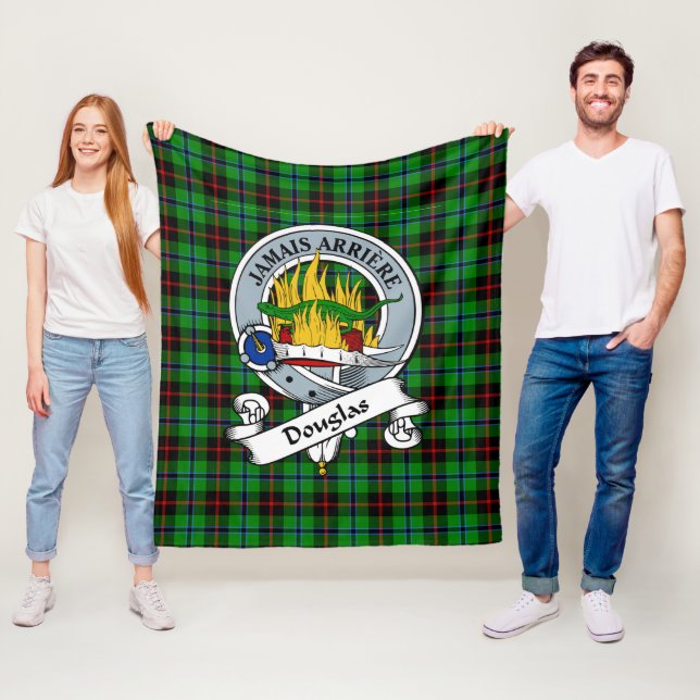 Douglas Black Clan Abzeichen Tartan Kariert Fleecedecke (Beispiel)
