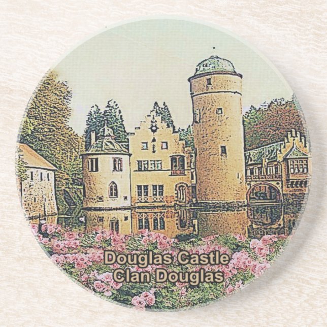 Douglas Castle - Sitz von Clan Douglas Sandstein Untersetzer (Vorne)