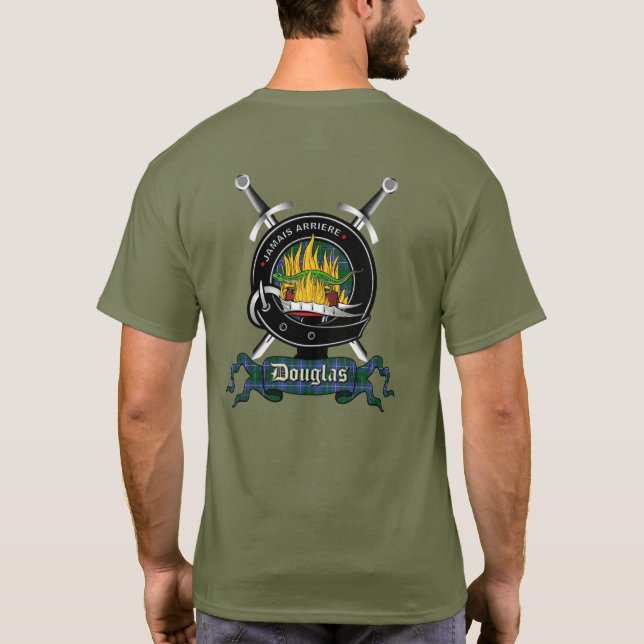 Douglas Clan Abzeichen & Schwerter T - Shirt (Rückseite)