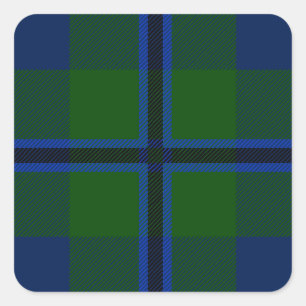 Douglas-Clan-Tartan Quadratischer Aufkleber