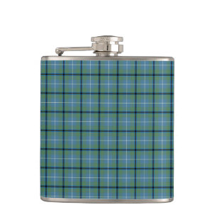 Douglas-Clanhellblauer und grüner alter Tartan Flachmann