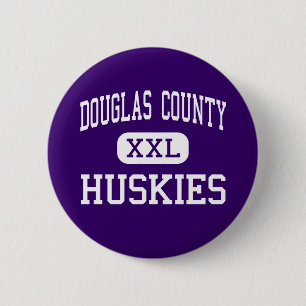 Douglas County - Huskies - hoch - Schloss-Felsen Button