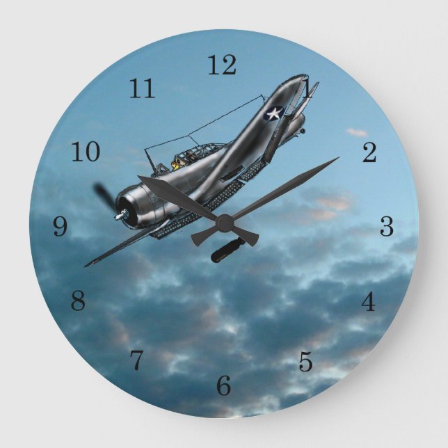 Douglas Dauntless Dive Bomber Große Wanduhr (Vorderseite)