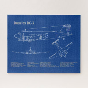 Douglas DC-3 - Airplane Blueprint Zeichn Plan AD Puzzle