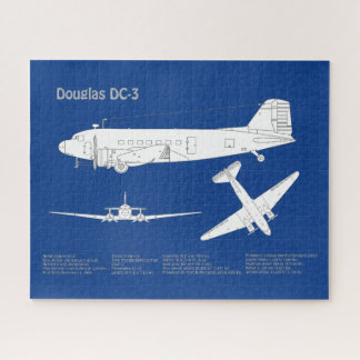 Douglas DC-3 - Airplane Blueprint Zeichnend Plan A Puzzle