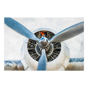 Douglas DC-3 Flugzeug. Propeller Fotodruck