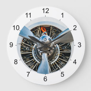 Douglas DC-3 Flugzeug. Propeller Große Wanduhr