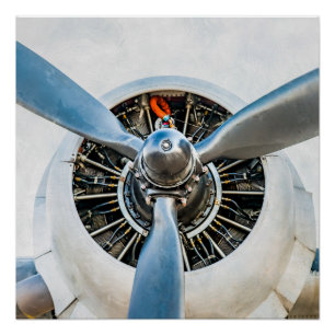 Douglas DC-3 Flugzeug. Propeller Poster