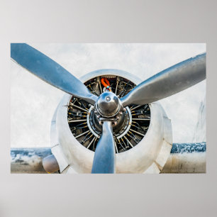 Douglas DC-3 Flugzeug. Propeller Poster