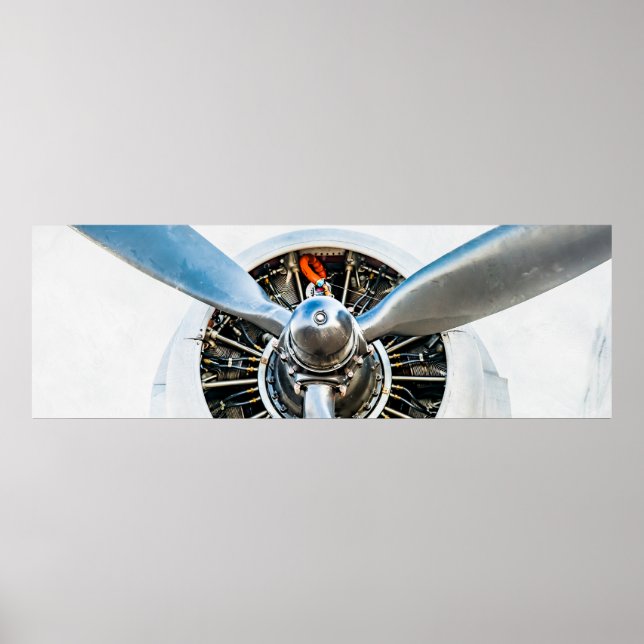 Douglas DC-3 Flugzeug. Propeller Poster (Vorne)
