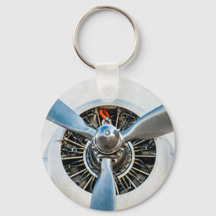 Douglas DC-3 Flugzeug. Propeller Schlüsselanhänger