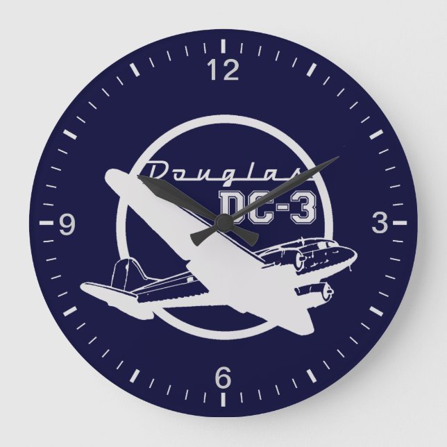 Douglas DC-3 Große Wanduhr (Vorderseite)