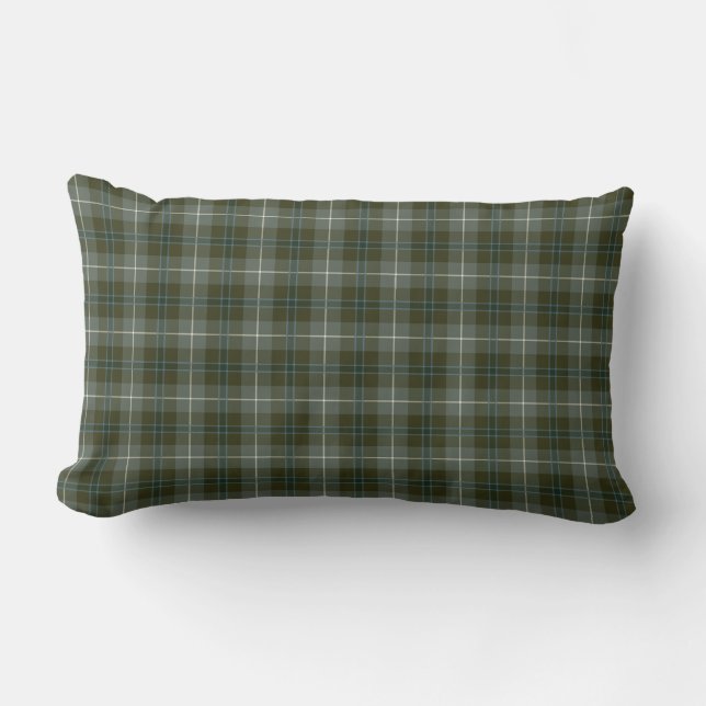 Douglas Family Loden Green Reproduction Tartan Lendenkissen (Vorderseite)