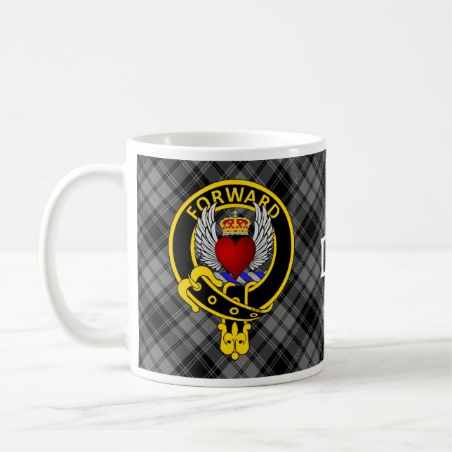 Douglas "FORWARD" Wappen auf Gray Douglas Tartan T Kaffeetasse (Links)