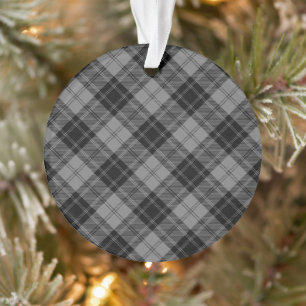 Douglas Gray Tartain Kariert Black Gray Ornament