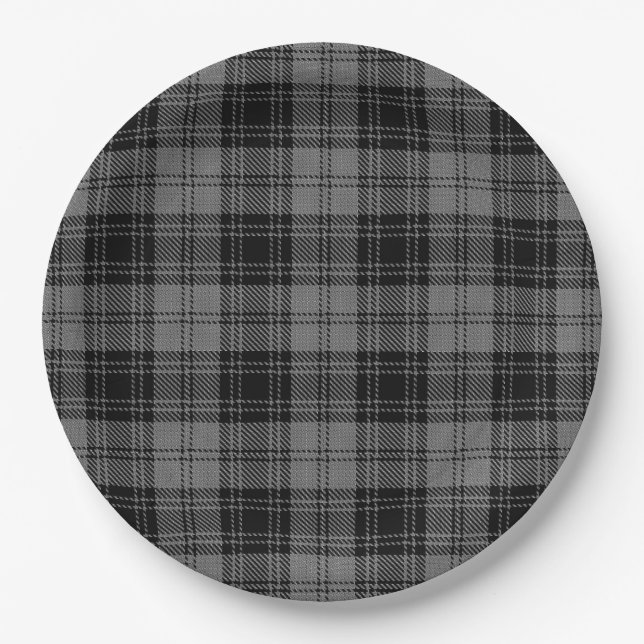 Douglas grey Tartan Pappteller (Vorderseite)