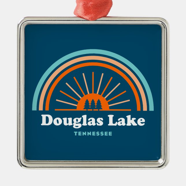 Douglas Lake Tennessee Rainbow Ornament Aus Metall (Vorne)