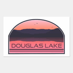 Douglas Lake Tennessee Red Sunrise Rechteckiger Aufkleber